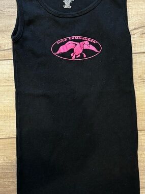 Duck Commander Black Tank Top with Pink Logo